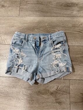 American Eagle Outfitters Light Blue Distressed Denim Shorts